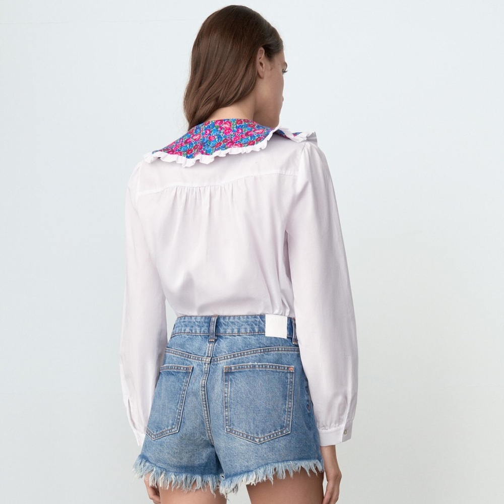 NWT - Zara Printed Collar Top - Picture 6 of 7